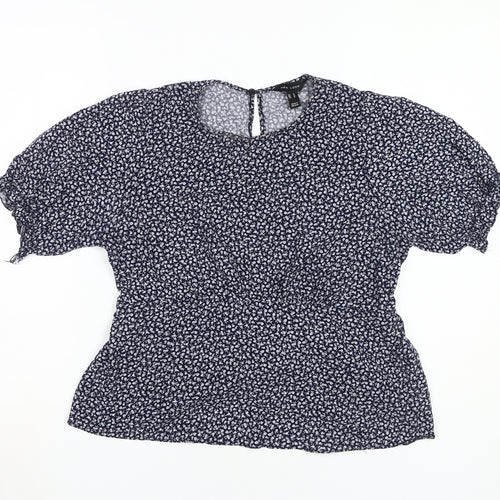 New Look Women's Blue Floral Blouse Size 14