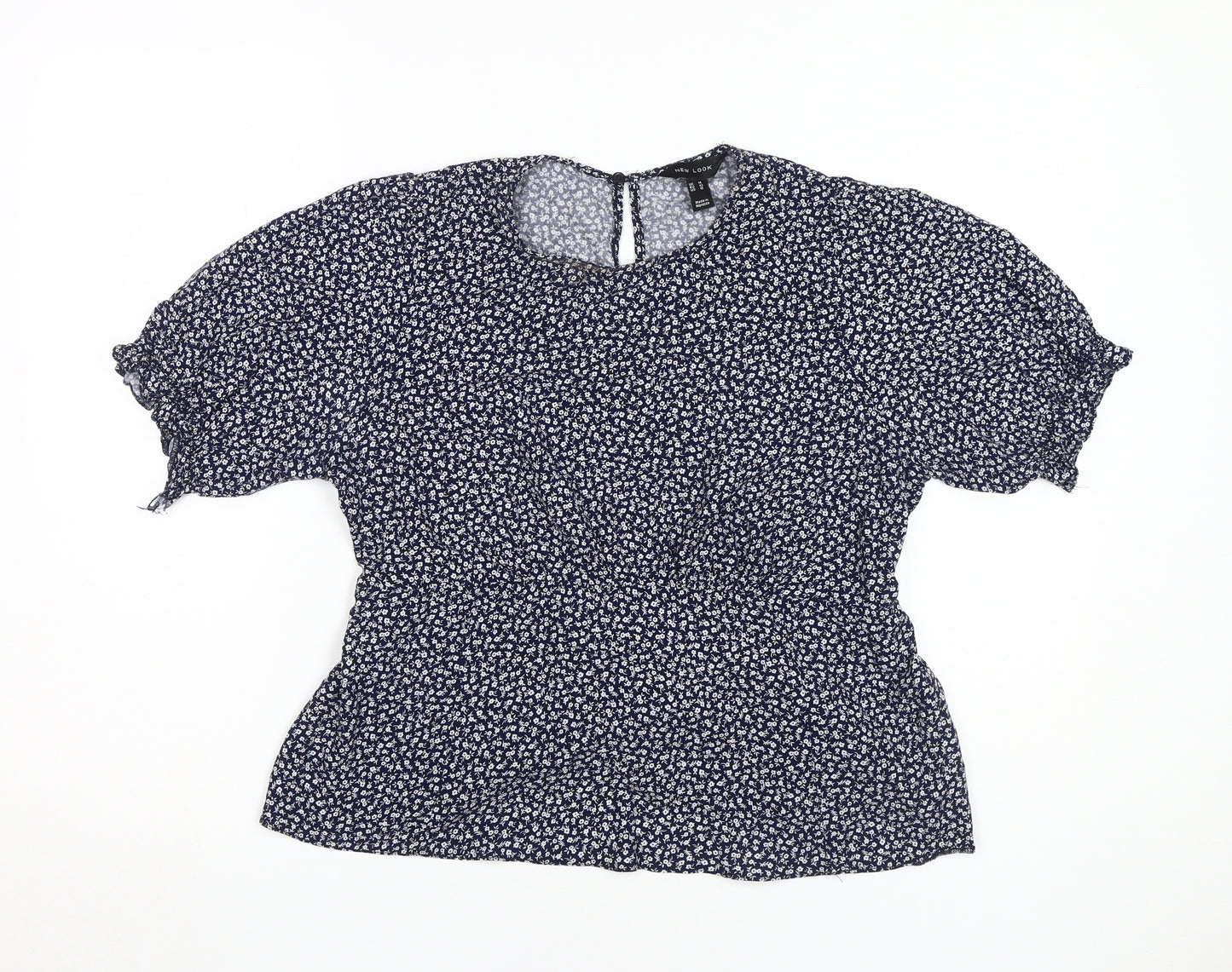 New Look Women's Blue Floral Blouse Size 14