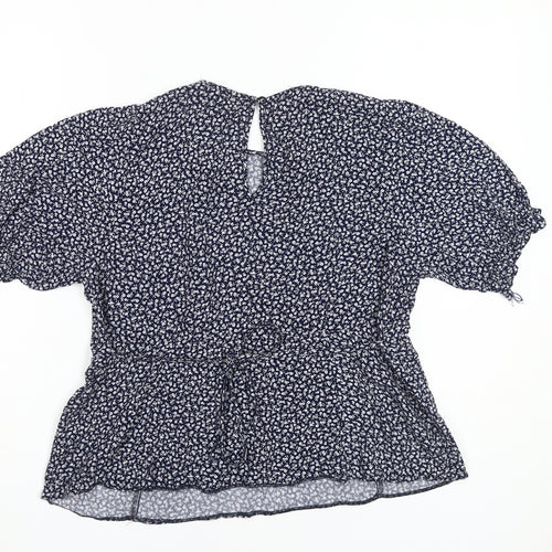 New Look Women's Blue Floral Blouse Size 14