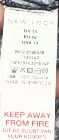 New Look Women's Blue Floral Blouse Size 14