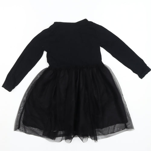 H&M Girls Black Minnie Mouse Dress, Size 4-6 Yrs