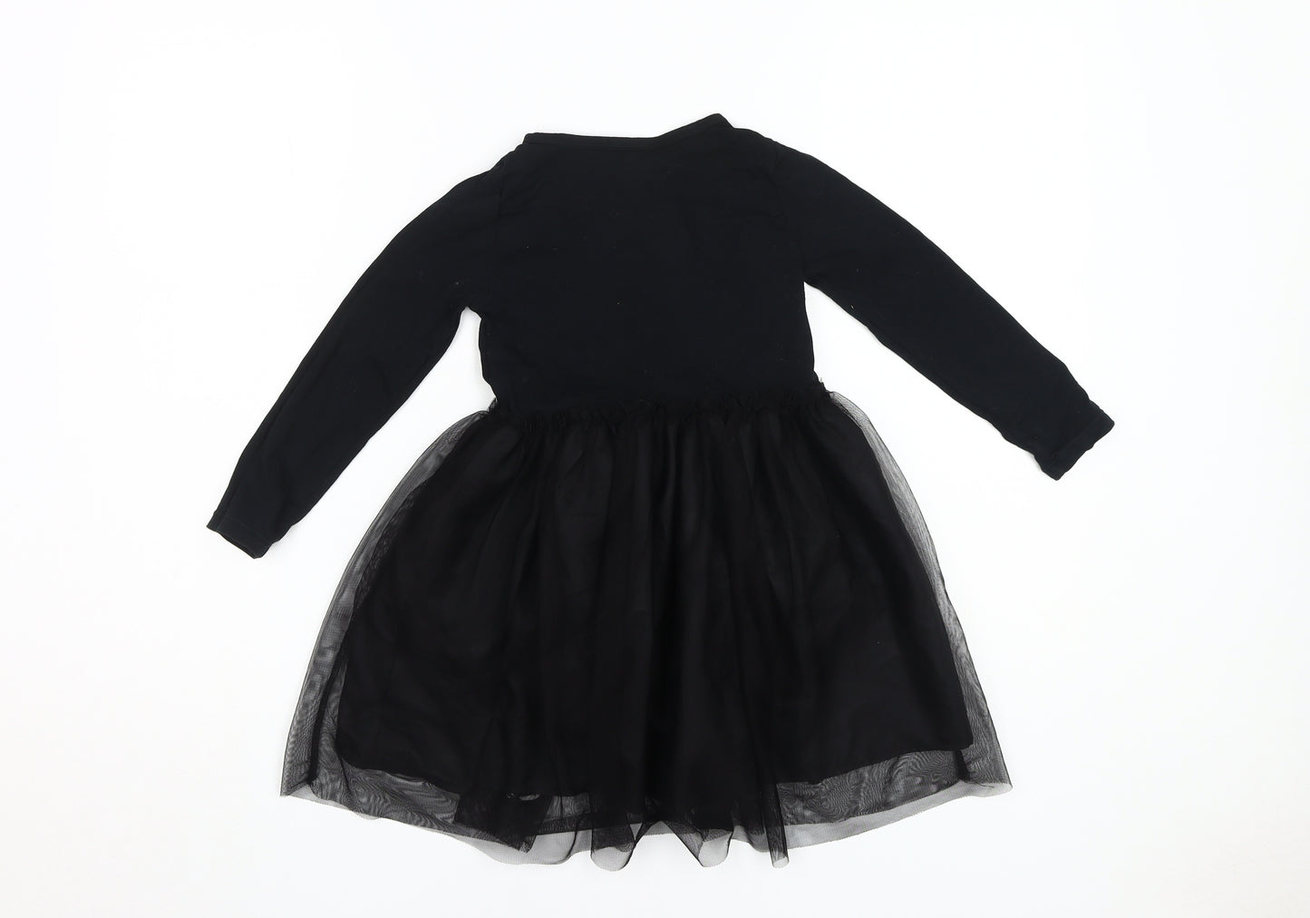 H&M Girls Black Minnie Mouse Dress, Size 4-6 Yrs