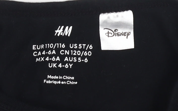 H&M Girls Black Minnie Mouse Dress, Size 4-6 Yrs