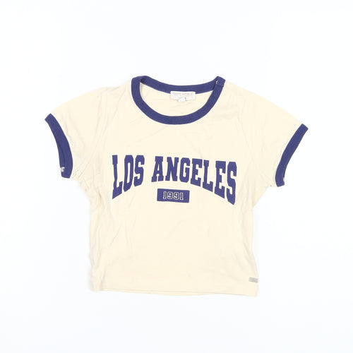 Pull & Bear Teens Beige Ringer T-Shirt XS