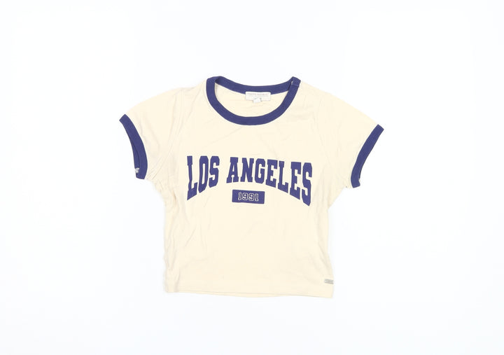 Pull & Bear Teens Beige Ringer T-Shirt XS