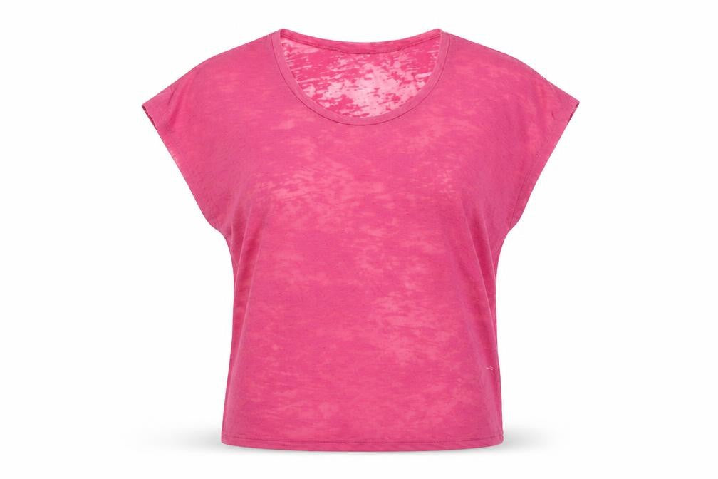 Front view of Topshop Women's Pink T-Shirt UK 8