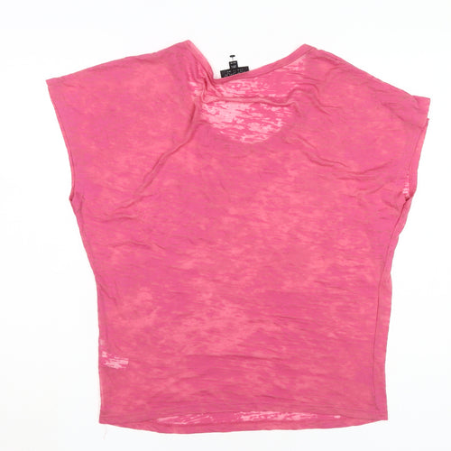 Topshop Women's Pink T-Shirt UK 8