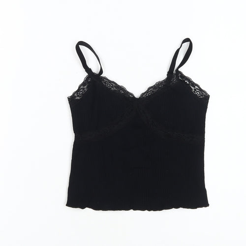 Urban Outfitters Black Camisole Top, Size S, Lace Accent
