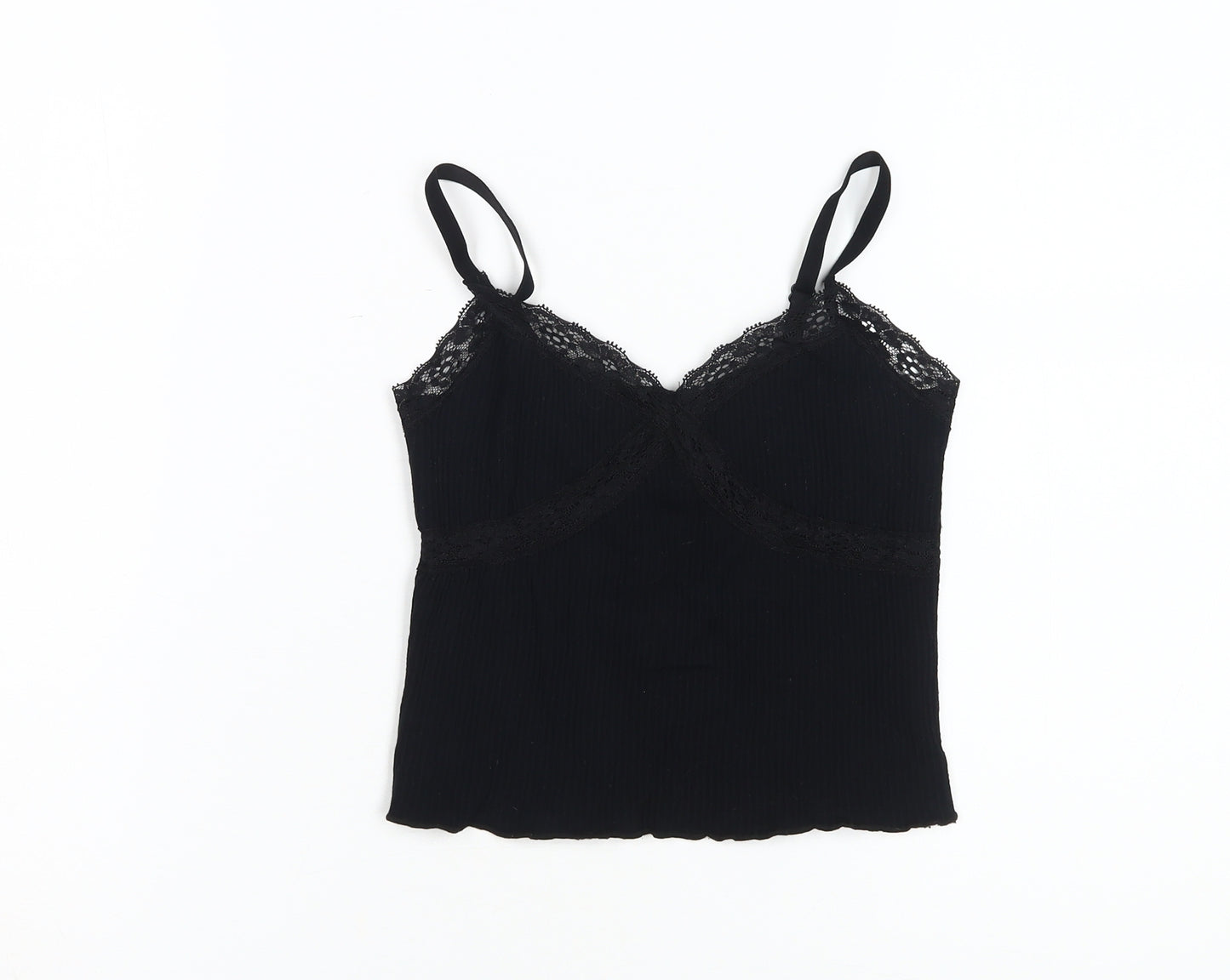 Urban Outfitters Black Camisole Top, Size S, Lace Accent