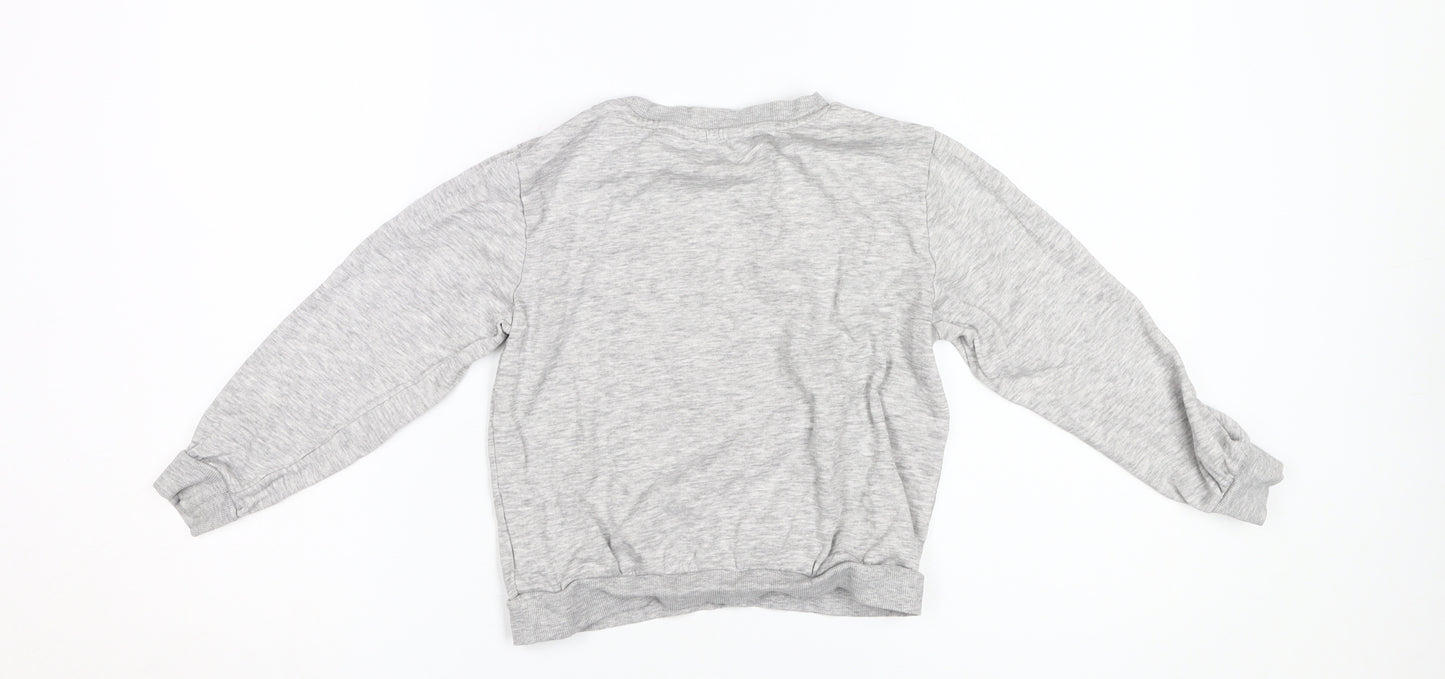 H&M Girls Grey Minnie Mouse Sweatshirt 7-8 Years