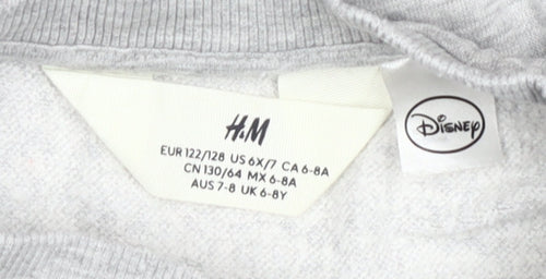 H&M Girls Grey Minnie Mouse Sweatshirt 7-8 Years