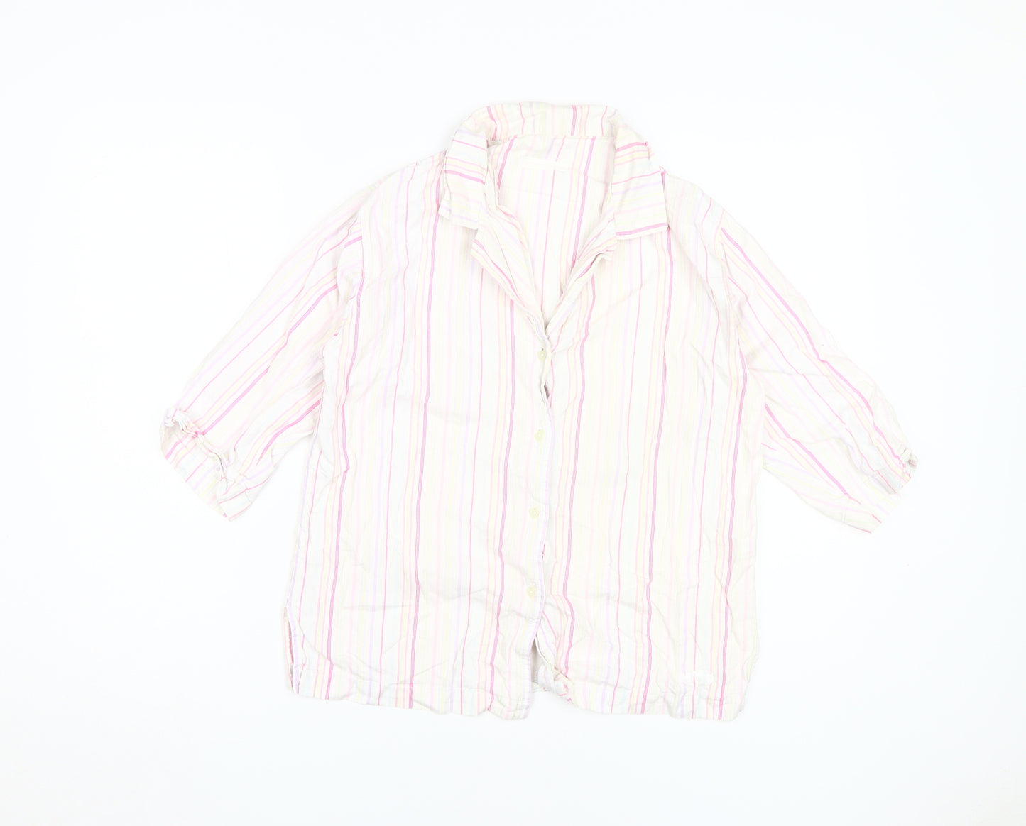 Marks and Spencer Women's Multicoloured Button-Up Shirt M