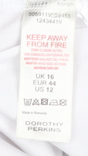 Dorothy Perkins Women's White Tunic Blouse, Size 16