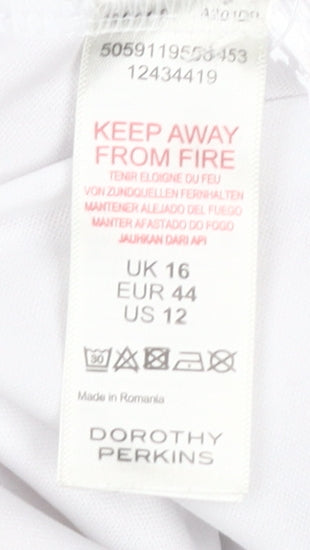 Dorothy Perkins Women's White Tunic Blouse, Size 16