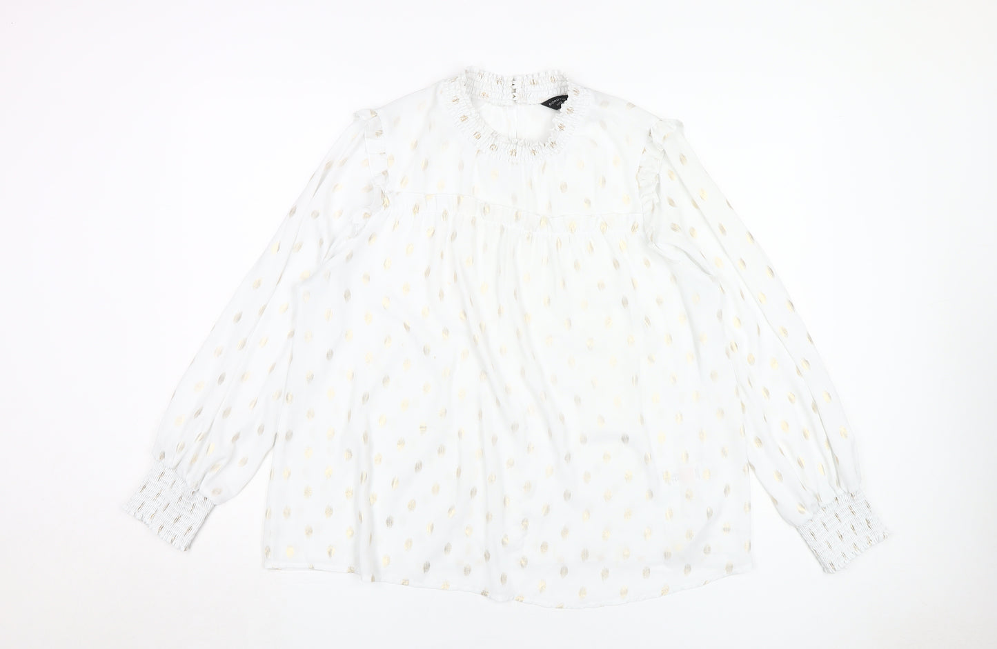 Dorothy Perkins Women's White Polka Dot Blouse Size 16