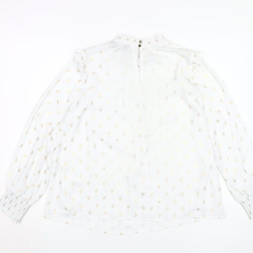 Dorothy Perkins Women's White Polka Dot Blouse Size 16