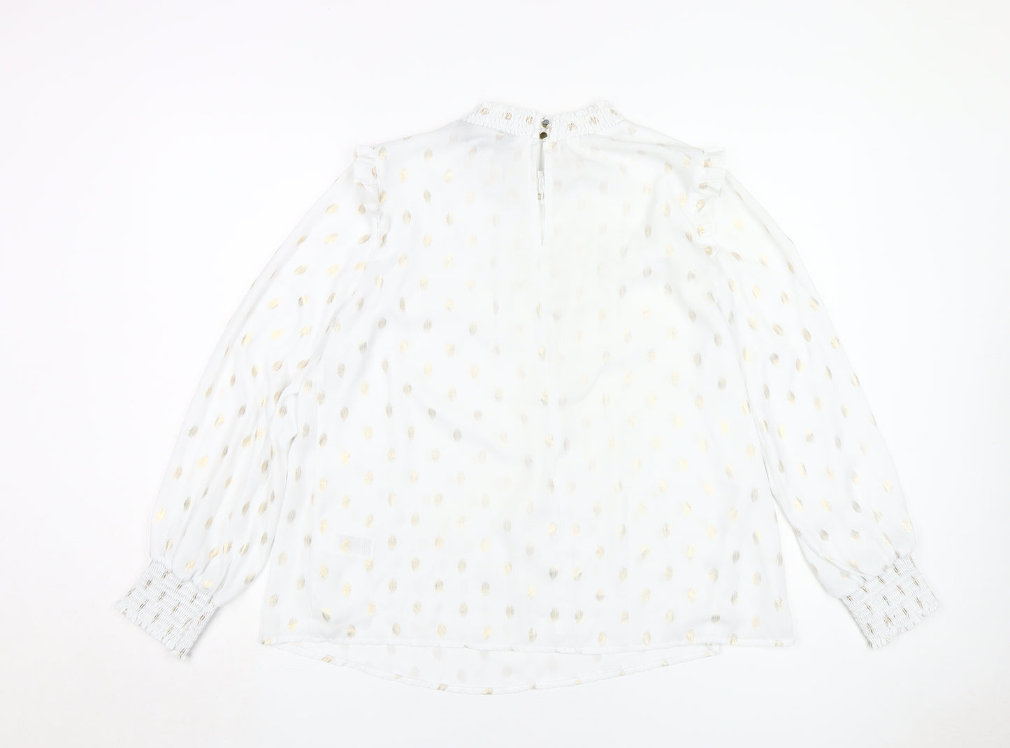 Dorothy Perkins Women's White Polka Dot Blouse Size 16