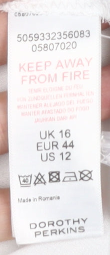 Dorothy Perkins Women's White Polka Dot Blouse Size 16