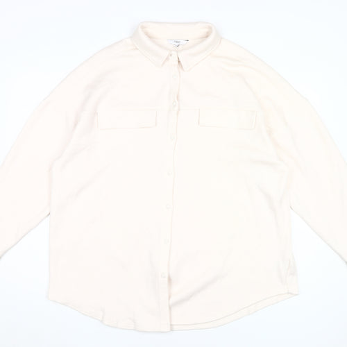 Next Women's Ivory Button-Up Shirt XL Collared Top