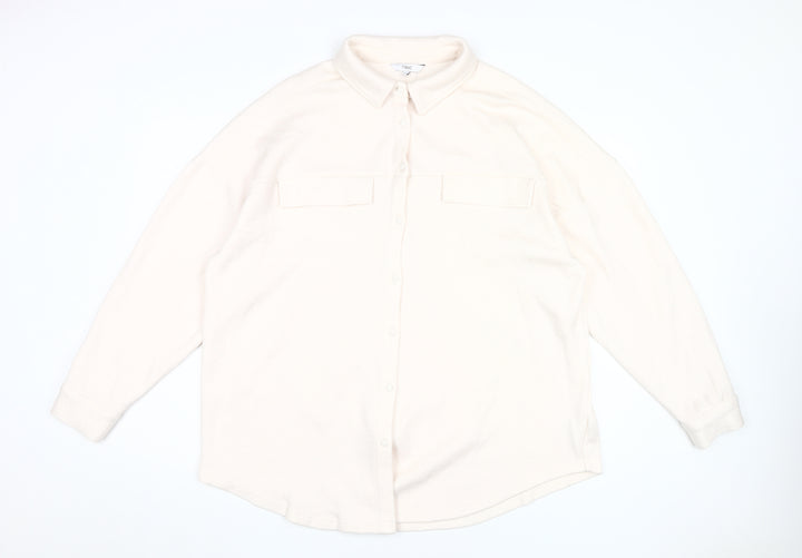 Next Women's Ivory Button-Up Shirt XL Collared Top