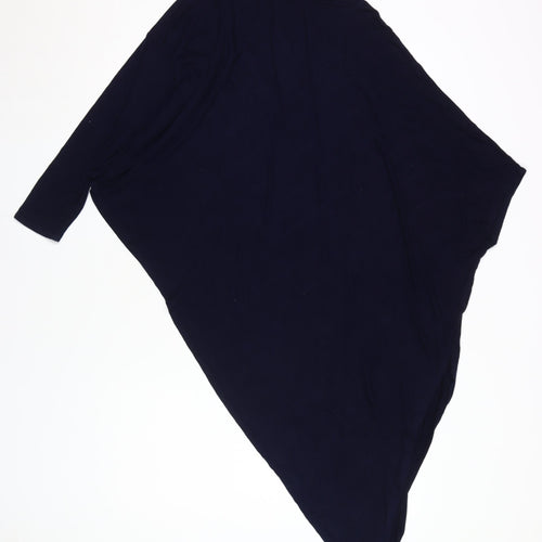 Select Women's Blue Dolman Single Sleeve Pullover Top