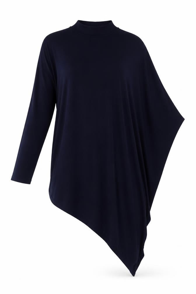 Front view of Select Women's Blue Dolman Single Sleeve Pullover Top