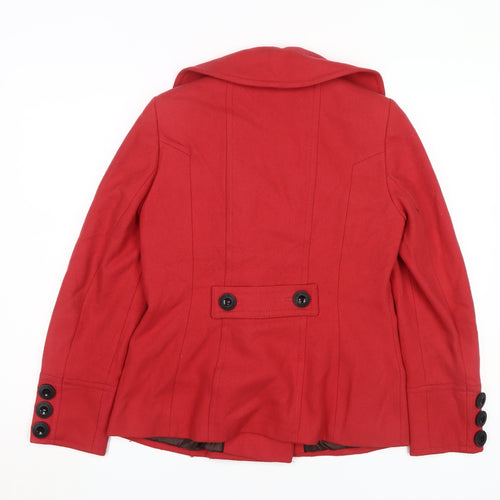 Rocha John Rocha Red Petite Pea Coat Women's Size 10