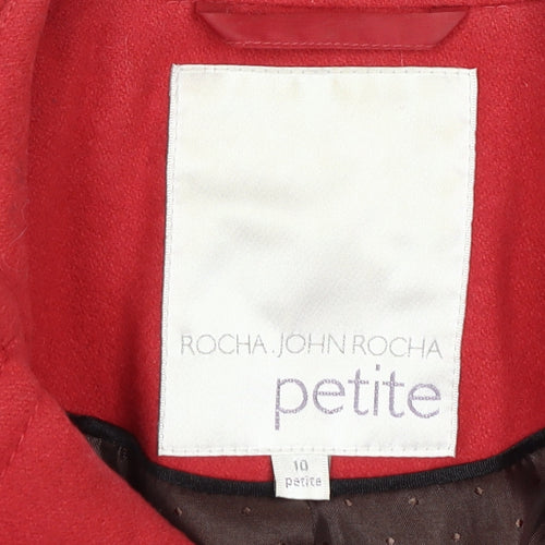 Rocha John Rocha Red Petite Pea Coat Women's Size 10