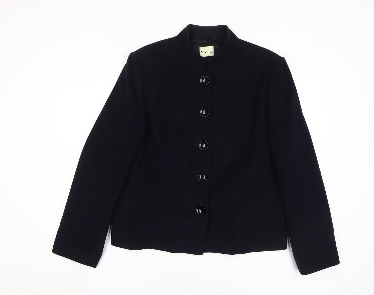Viyella Women's Black Wool Blend Jacket, Size 16
