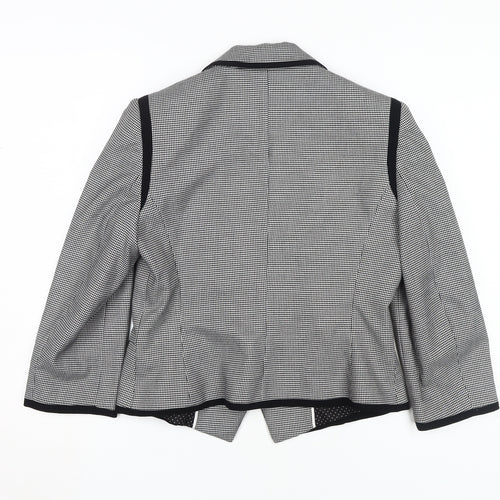 Marks & Spencer Women's Black Houndstooth Blazer, Size 12