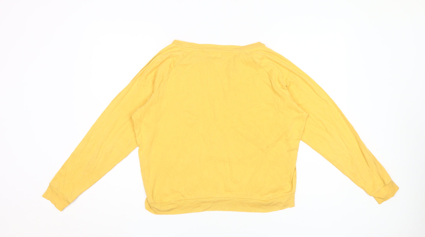 Hush Women's Yellow Long Sleeve Top, Size S, 100% Cotton