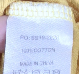 Hush Women's Yellow Long Sleeve Top, Size S, 100% Cotton