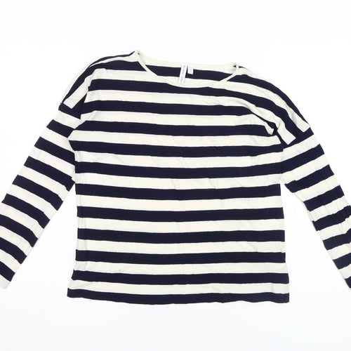 & Other Stories Women's Blue Striped T-Shirt Size 10