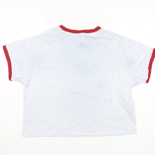 Levi's Women's White T-Shirt, Size L, Ringer Style