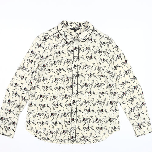Next Women's Ivory Animal Print Button-Up Shirt