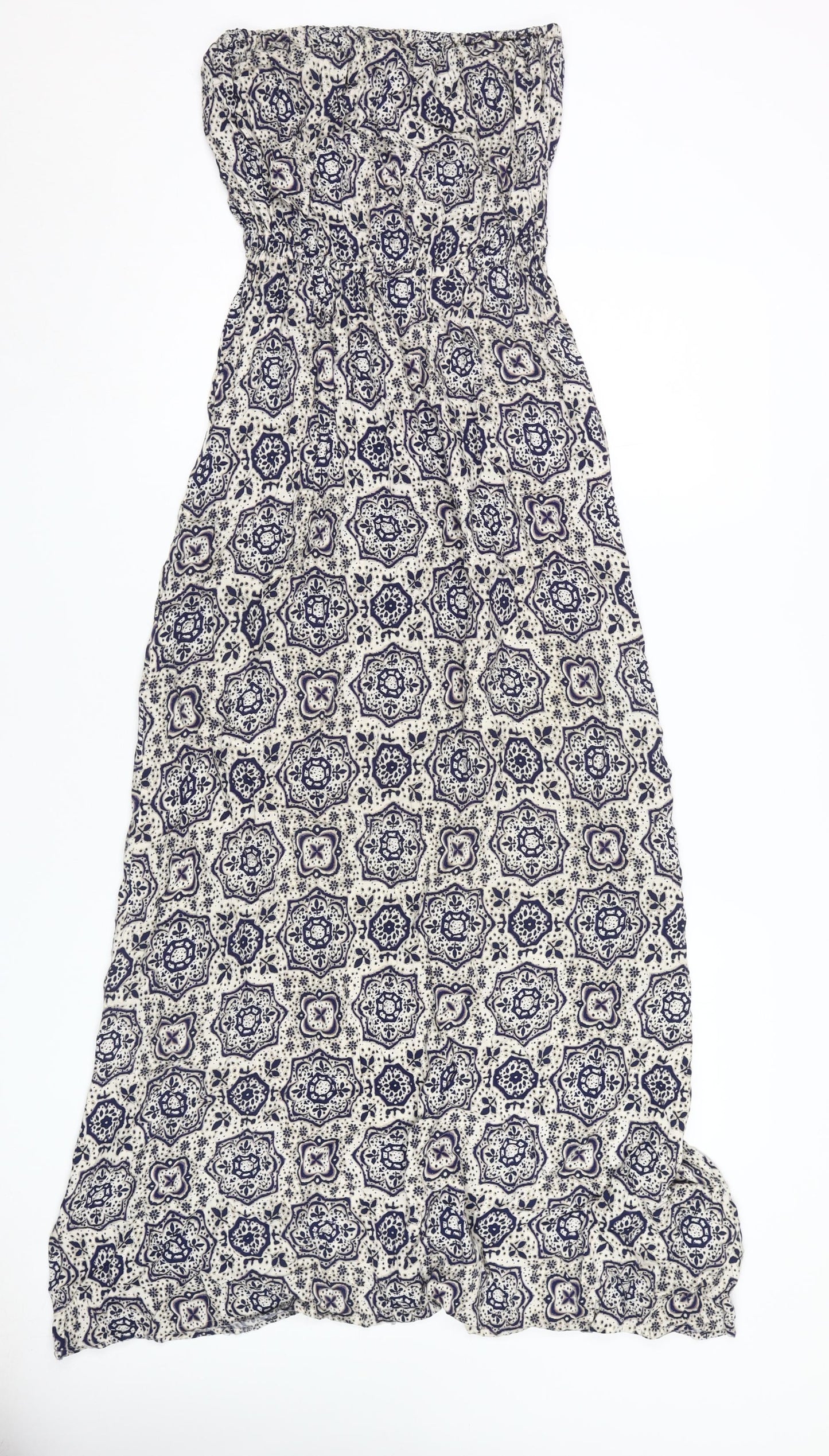 New Look Women's Multicoloured Strapless Dress Size 10