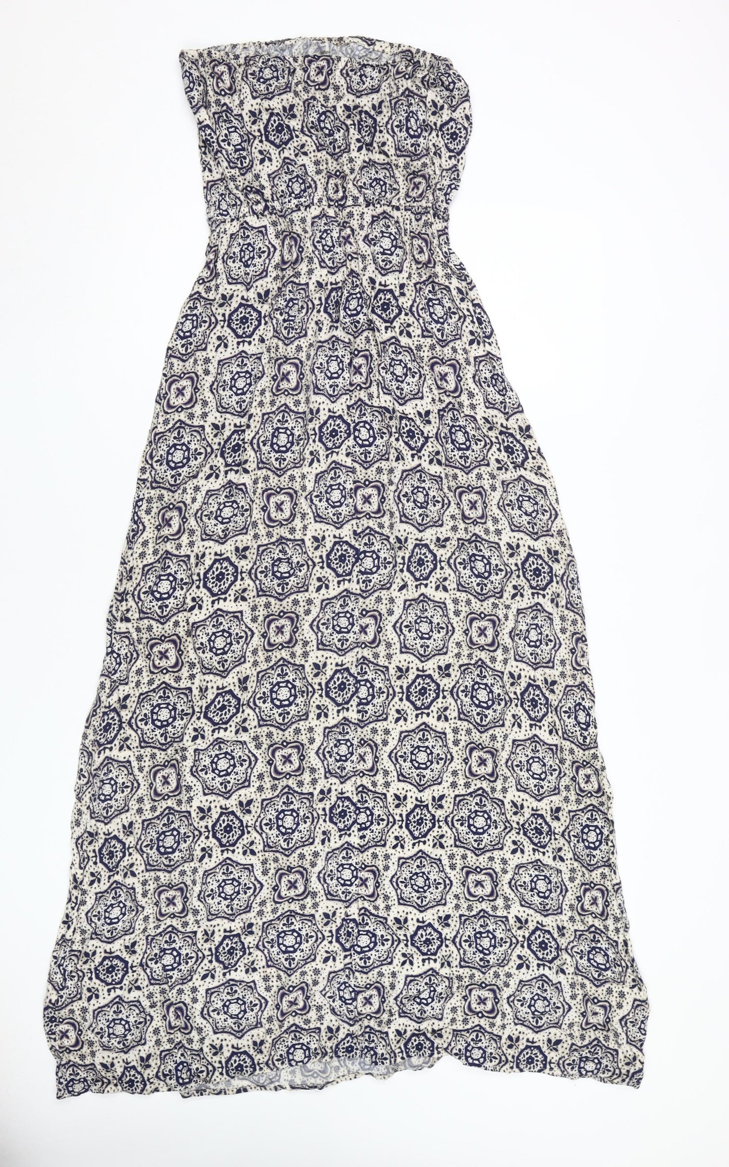 New Look Women's Multicoloured Strapless Dress Size 10