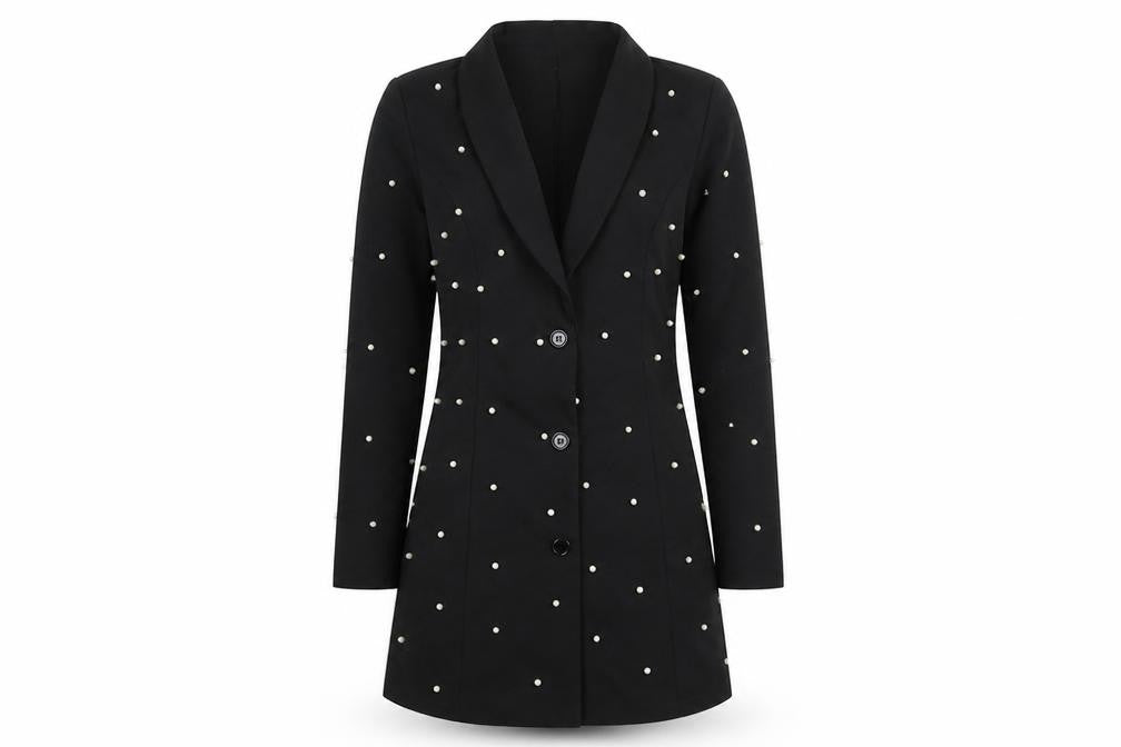 Front view of Saint Genies Women’s Black Jacket Dress, size UK 8