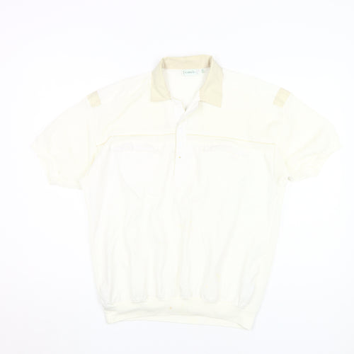 Canda Men's Ivory Short Sleeve Casual Shirt 42 in