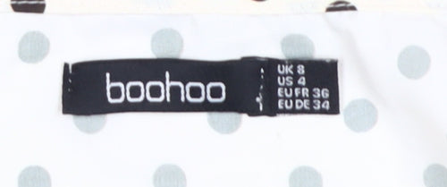 Boohoo Women's Ivory Polka Dot Puff Sleeve Blouse