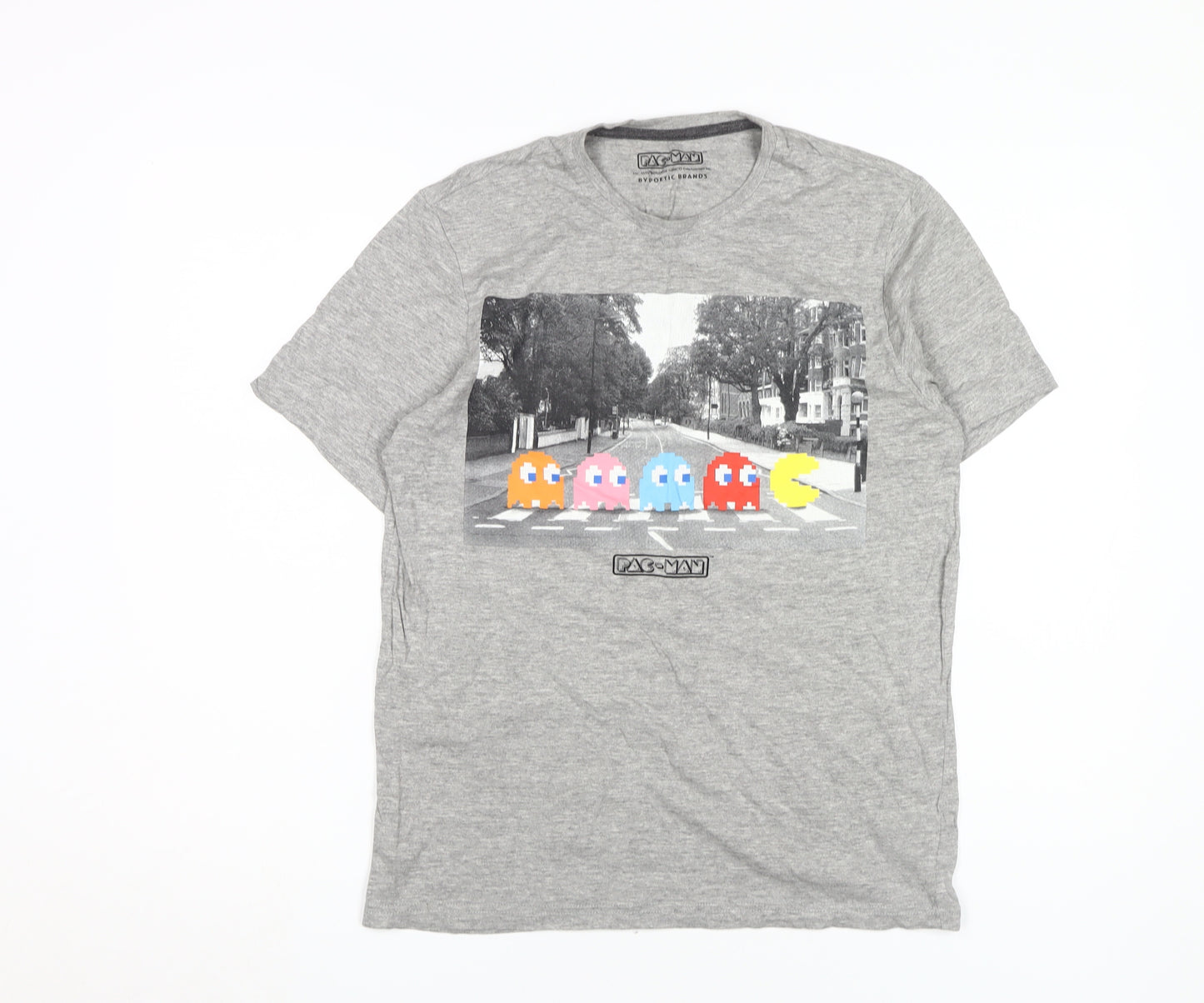 Poetic Brands Pac-Man Grey Graphic T-Shirt Small