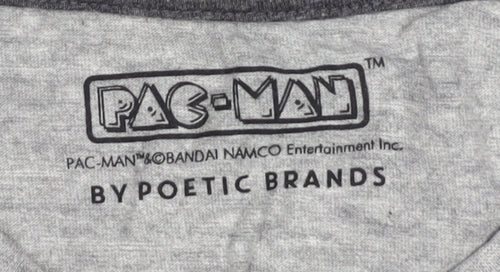 Poetic Brands Pac-Man Grey Graphic T-Shirt Small