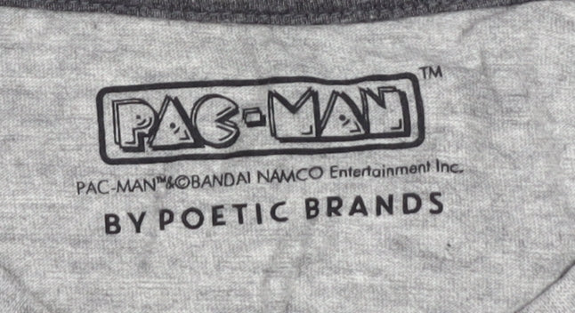 Poetic Brands Pac-Man Grey Graphic T-Shirt Small