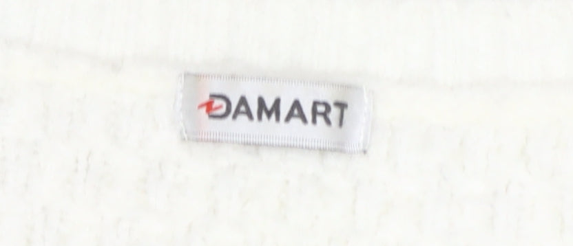 Damart Women's White V-Neck Jumper XL