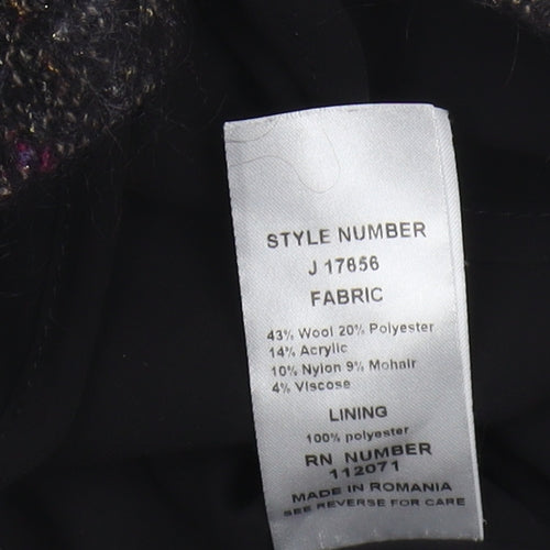 Jigsaw Women's Black Wool Blend Short Sleeve Shift Dress