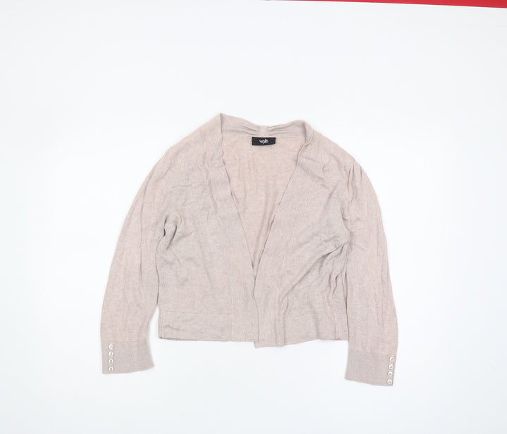 Wallis Women's Beige Cardigan, Small, Button Accent