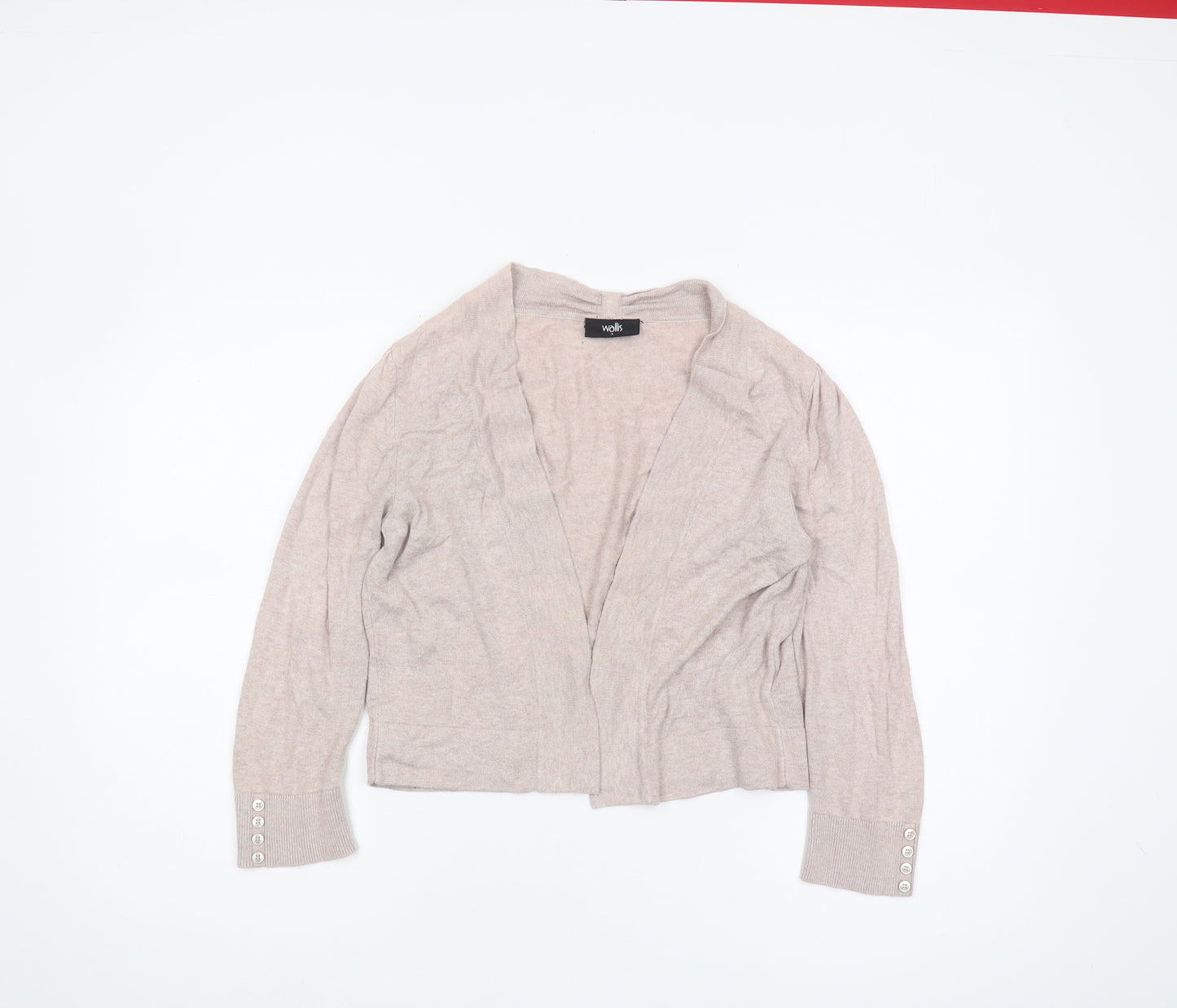 Wallis Women's Beige Cardigan, Small, Button Accent