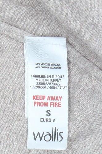 Wallis Women's Beige Cardigan, Small, Button Accent