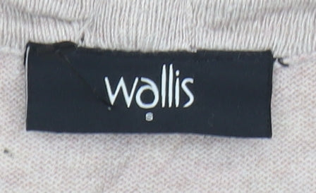 Wallis Women's Beige Cardigan, Small, Button Accent