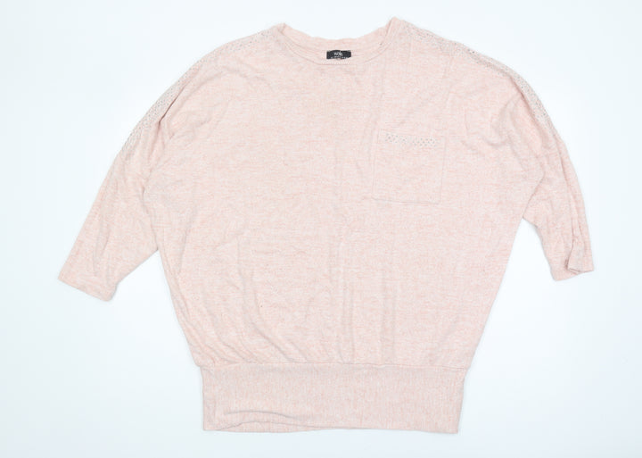 Wallis Women's Pink Jumper L 3/4 Sleeve Casual
